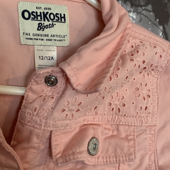 Carter’s Osh Kosh light pink jean jacket NWOT 12/12A - Picture 2 of 7
